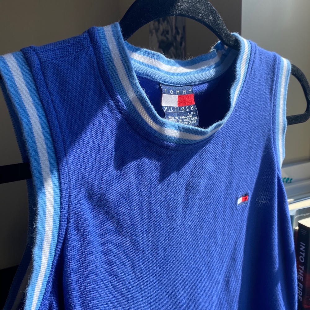 TOMMY HILFIGER SWEATER VEST ROYAL BLUE